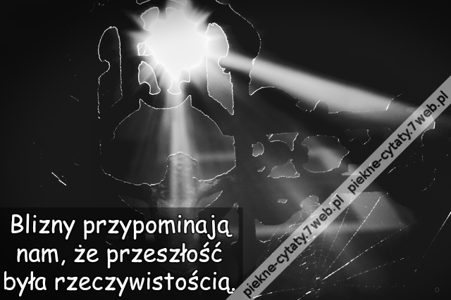 Blizny przypominają nam, że przeszłość była rzeczywistością.