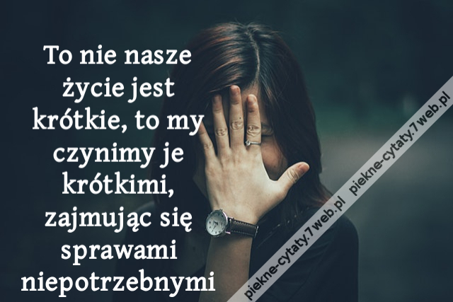 To nie nasze życie jest krótkie, to my czynimy je krótkimi, zajmując się sprawami niepotrzebnymii