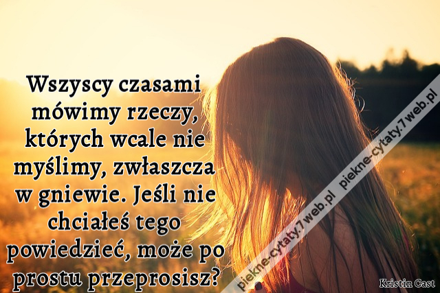 Wszyscy czasami mówimy rzeczy, których wcale nie myślimy, zwłaszcza w gniewie. jeśli nie chciałeś tego powiedzieć, może po prostu przeprosisz?